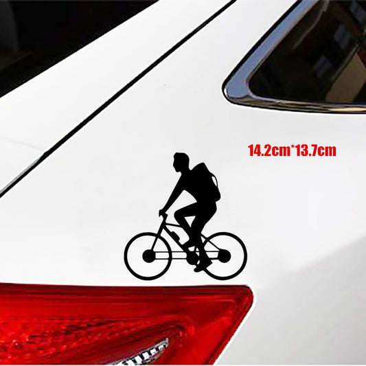 14.2cm*13.7cm Nice Bicycle Cyclist Bike Concise Cycling Vinly Decal Delicate Decor Car Sticker 6 Colors