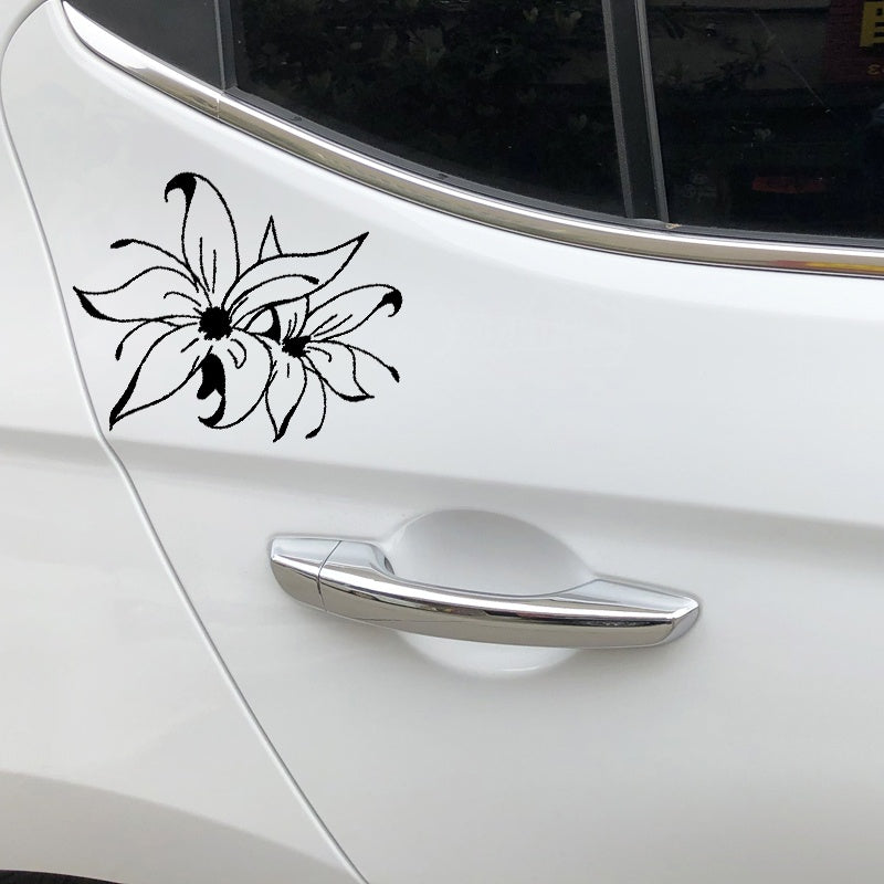 13.5CM*14.4CM Car Sticker Creative Decoration Hibiscus Vinyl Decal Window Wall Stickers 6 Colors