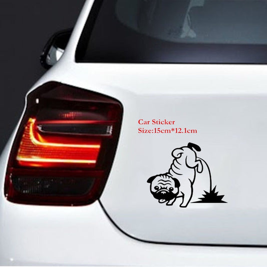 15cm*12.1cm Dog  Car Sticker and Decal Vinyl Animal Stickers Laptop Car Styling Decoration 6 Colors