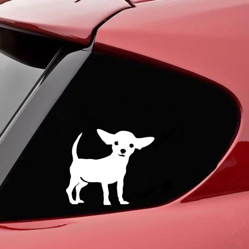 14cm*12cm Cute Chihuahua Dog Car Sticker Car Window Stickers Decor Vinyl Decal Laptop sticker