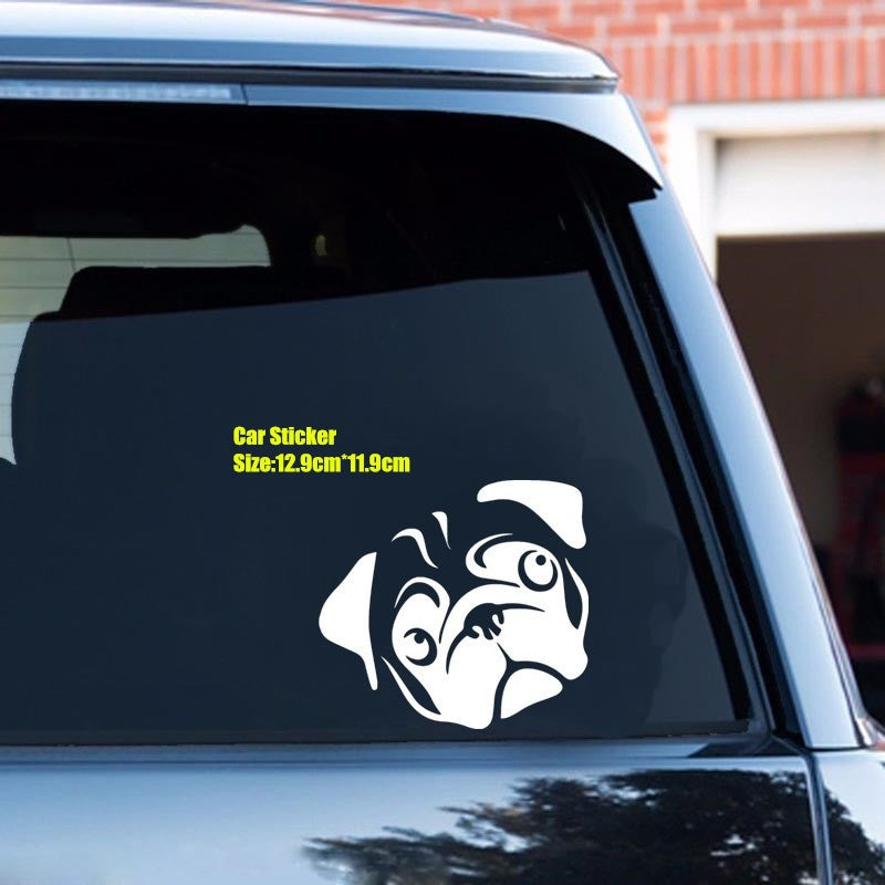 12.9cm*11.9cm New Style Personality Car Sticker Cute Dog Head Animal Car Window Vinyl Decal 6 Colors