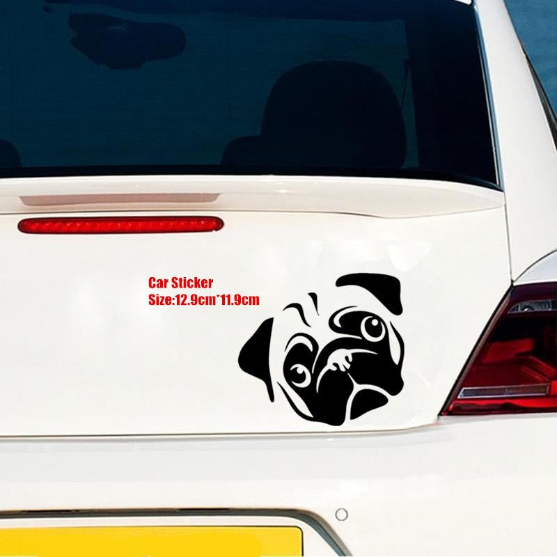 12.9cm*11.9cm New Style Personality Car Sticker Cute Dog Head Animal Car Window Vinyl Decal 6 Colors