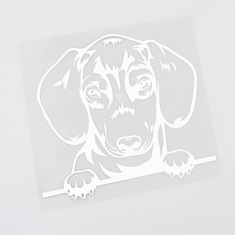 15.4cm*13.6cm Lovely Dachshunds Vinyl Animal Car Sticker Dog Car-Styling Waterproof Decals