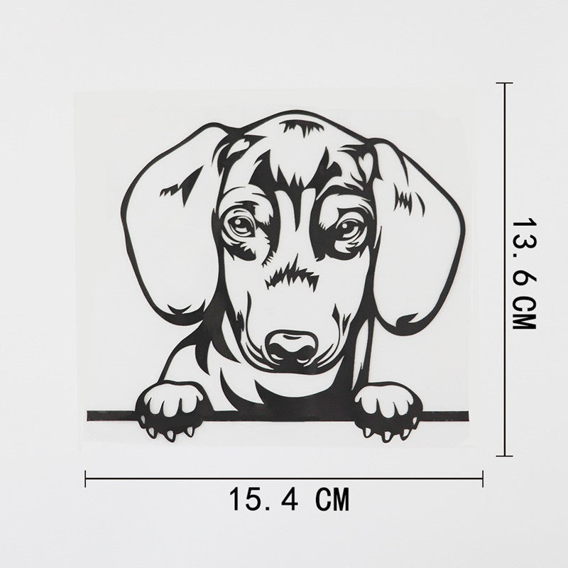 15.4cm*13.6cm Lovely Dachshunds Vinyl Animal Car Sticker Dog Car-Styling Waterproof Decals