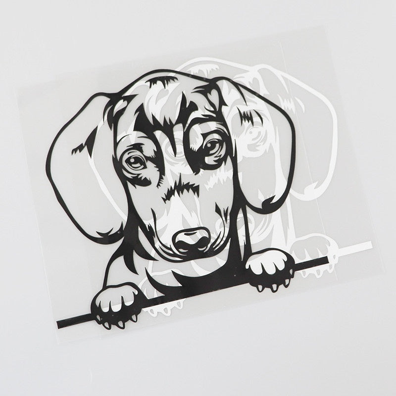 15.4cm*13.6cm Lovely Dachshunds Vinyl Animal Car Sticker Dog Car-Styling Waterproof Decals