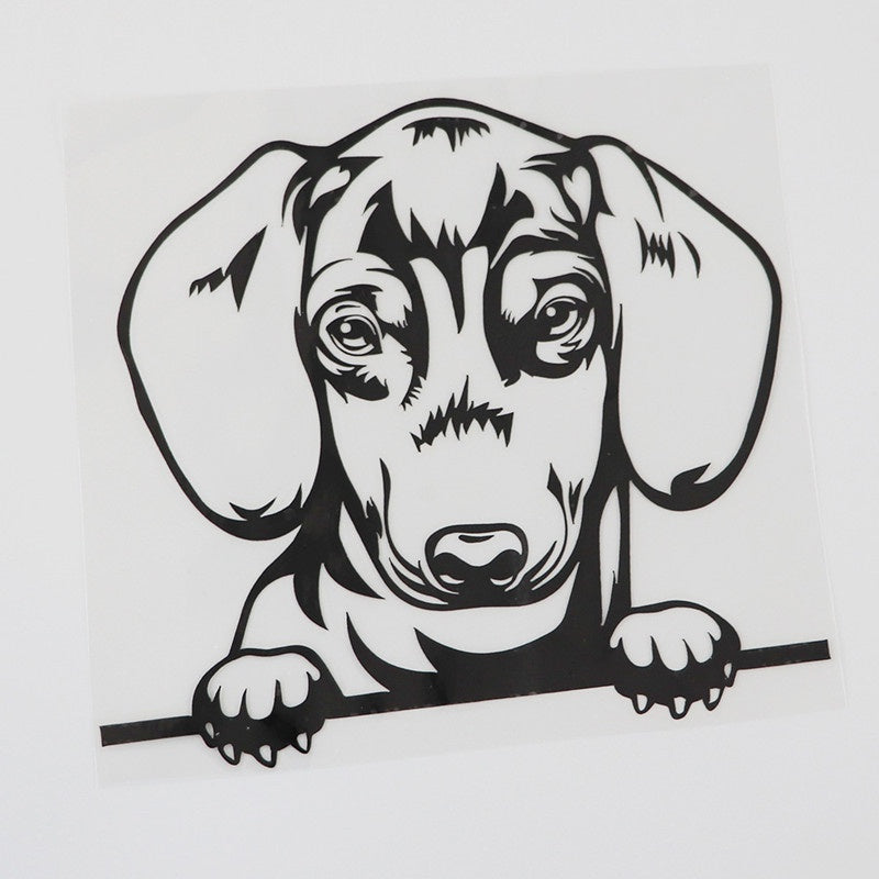 15.4cm*13.6cm Lovely Dachshunds Vinyl Animal Car Sticker Dog Car-Styling Waterproof Decals