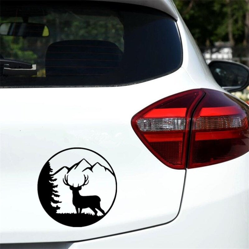 18cm*18cm Cute Deer Stickers Car Door Window Bumper Vinyl Decals Car Accessories Home Decoration