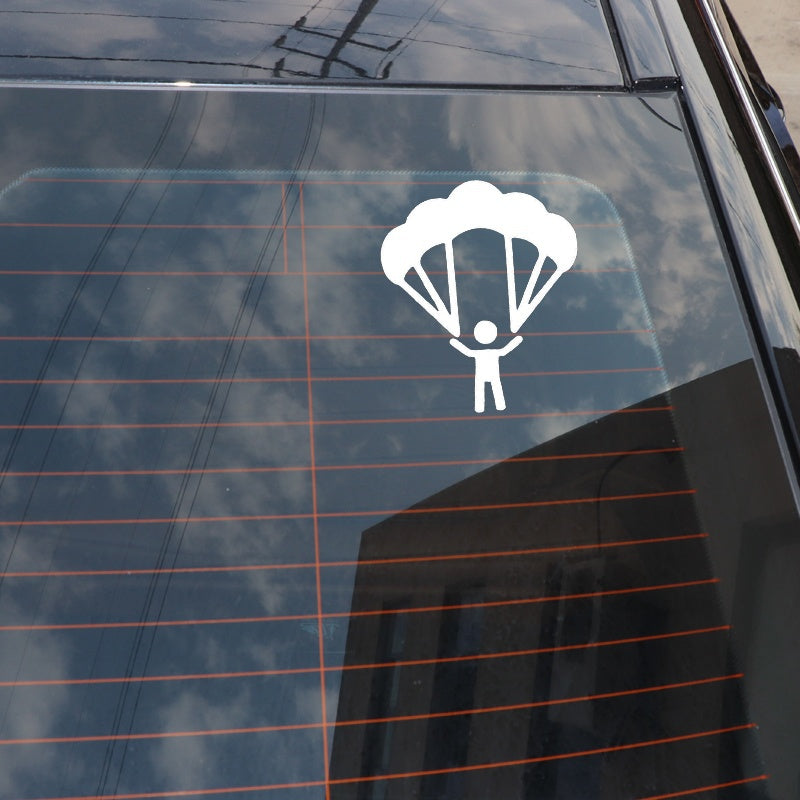 11.9cm*14.1cm Vinyl High Quality Car Sticker Interesting Skydive Parachute Extreme Movement Decoration Silhouette 6 Colors