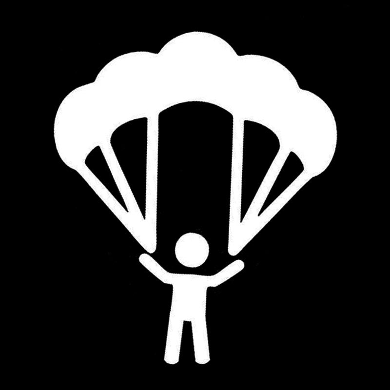 11.9cm*14.1cm Vinyl High Quality Car Sticker Interesting Skydive Parachute Extreme Movement Decoration Silhouette 6 Colors