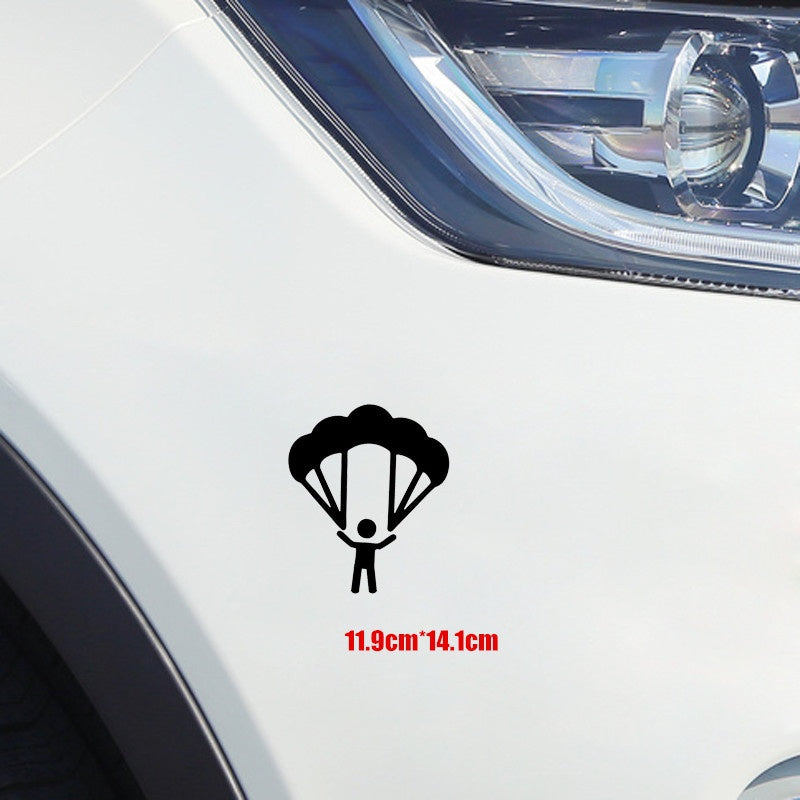 11.9cm*14.1cm Vinyl High Quality Car Sticker Interesting Skydive Parachute Extreme Movement Decoration Silhouette 6 Colors