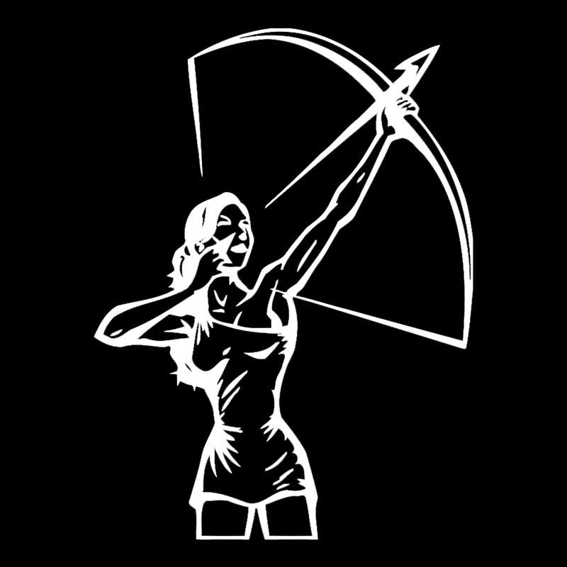 13cm*17.4cm Girl Shooting Sport Vinyl Car Styling Decals Stickers Accessories 6 Colors