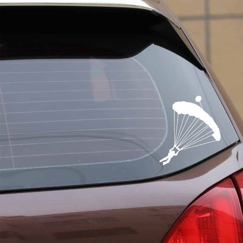 14.7cm*13.5cm Personality Car Sticker Parachute Extreme Sport Accessories  Vinyl Decal 6 Colors