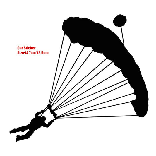 14.7cm*13.5cm Personality Car Sticker Parachute Extreme Sport Accessories  Vinyl Decal 6 Colors