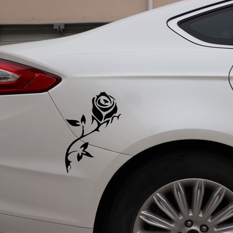 8.5cm*17.6cm Rose Pattern Car Sticker Fashion Car Window Decal Home Decoration Waterproof Vinyl Stickers