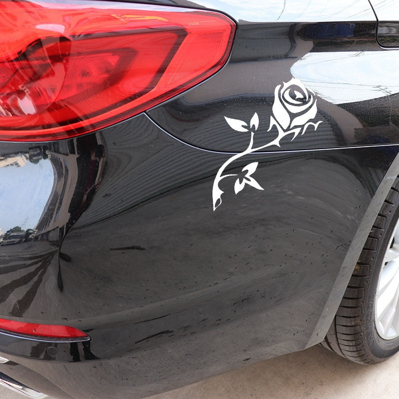 8.5cm*17.6cm Rose Pattern Car Sticker Fashion Car Window Decal Home Decoration Waterproof Vinyl Stickers