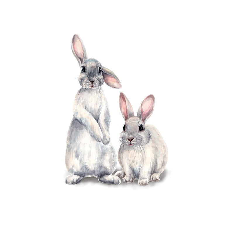 Cute Two Rabbits Wall Sticker Removable Wallpaper Kids Room Decoration Sticker Living Room Bedroom Rabbits Sticker