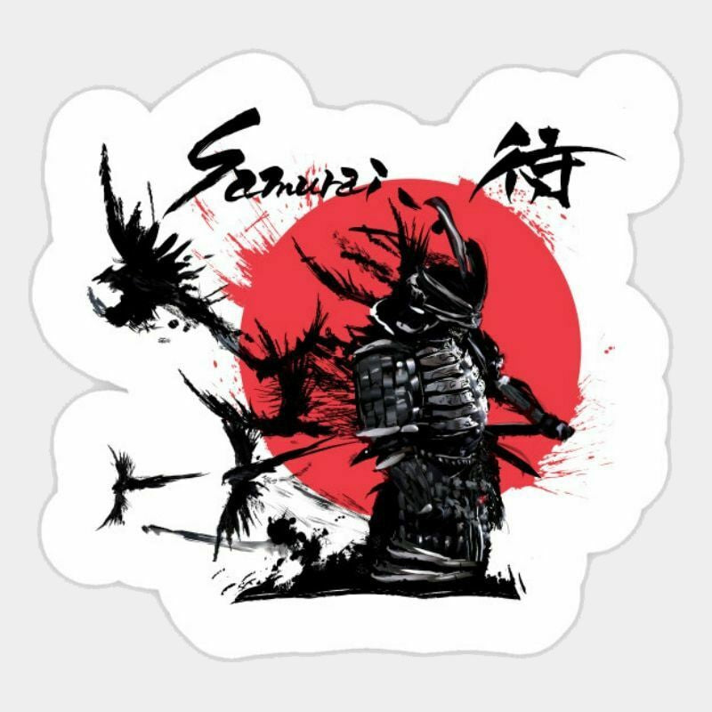 12x12cm Dark Warrior Samurai Japan Car Sticker Bushido Anime Auto Moto Vinyl Decal