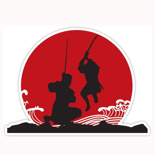 5"x4" Samurai silhouette Japan sticker decal