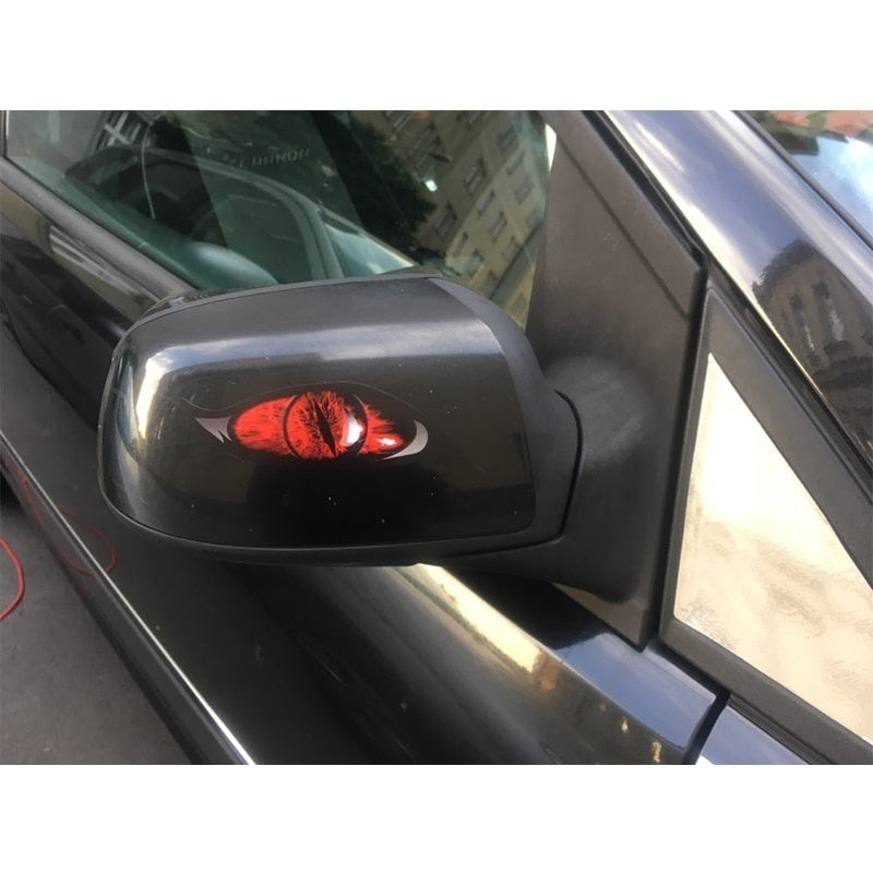 13cm x 5cm 1Pair Red Evil Eye Monster Zombie Vinyl Graphic Car Sticker Each Eye RC Plane DIY Car Body Decals