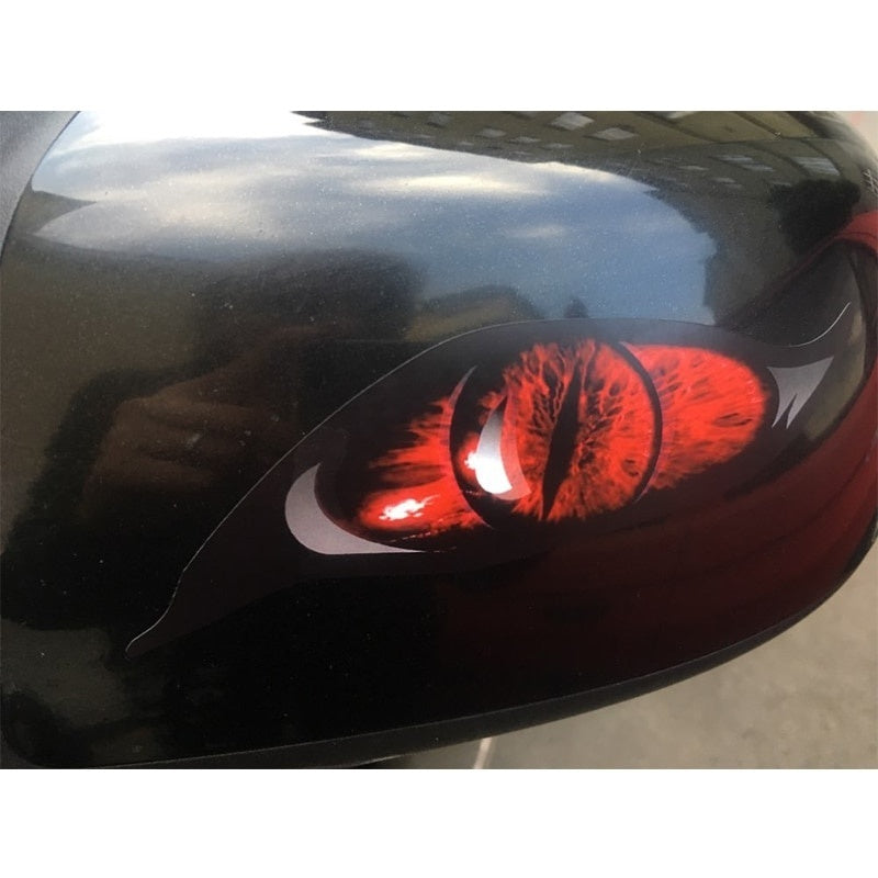 13cm x 5cm 1Pair Red Evil Eye Monster Zombie Vinyl Graphic Car Sticker Each Eye RC Plane DIY Car Body Decals
