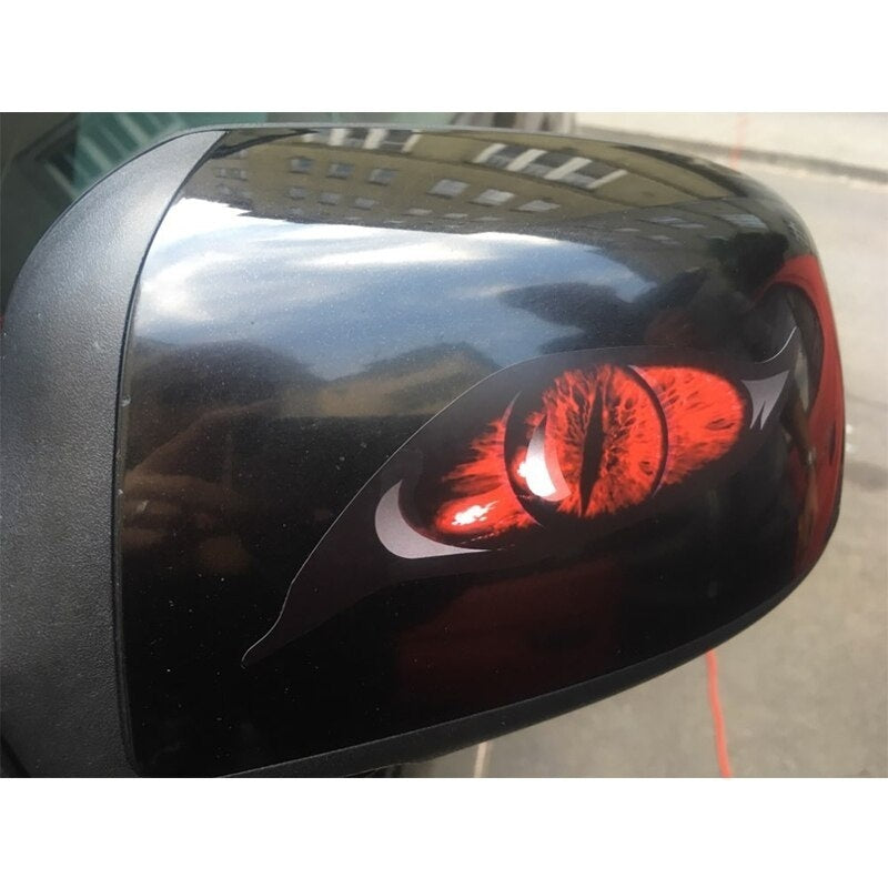 13cm x 5cm 1Pair Red Evil Eye Monster Zombie Vinyl Graphic Car Sticker Each Eye RC Plane DIY Car Body Decals