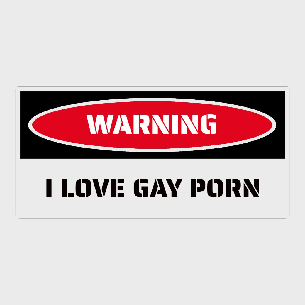 5"x2.5" I Love Gay P*rn Funny Warning Bumper Stickers Decals for Car Truck Laptop