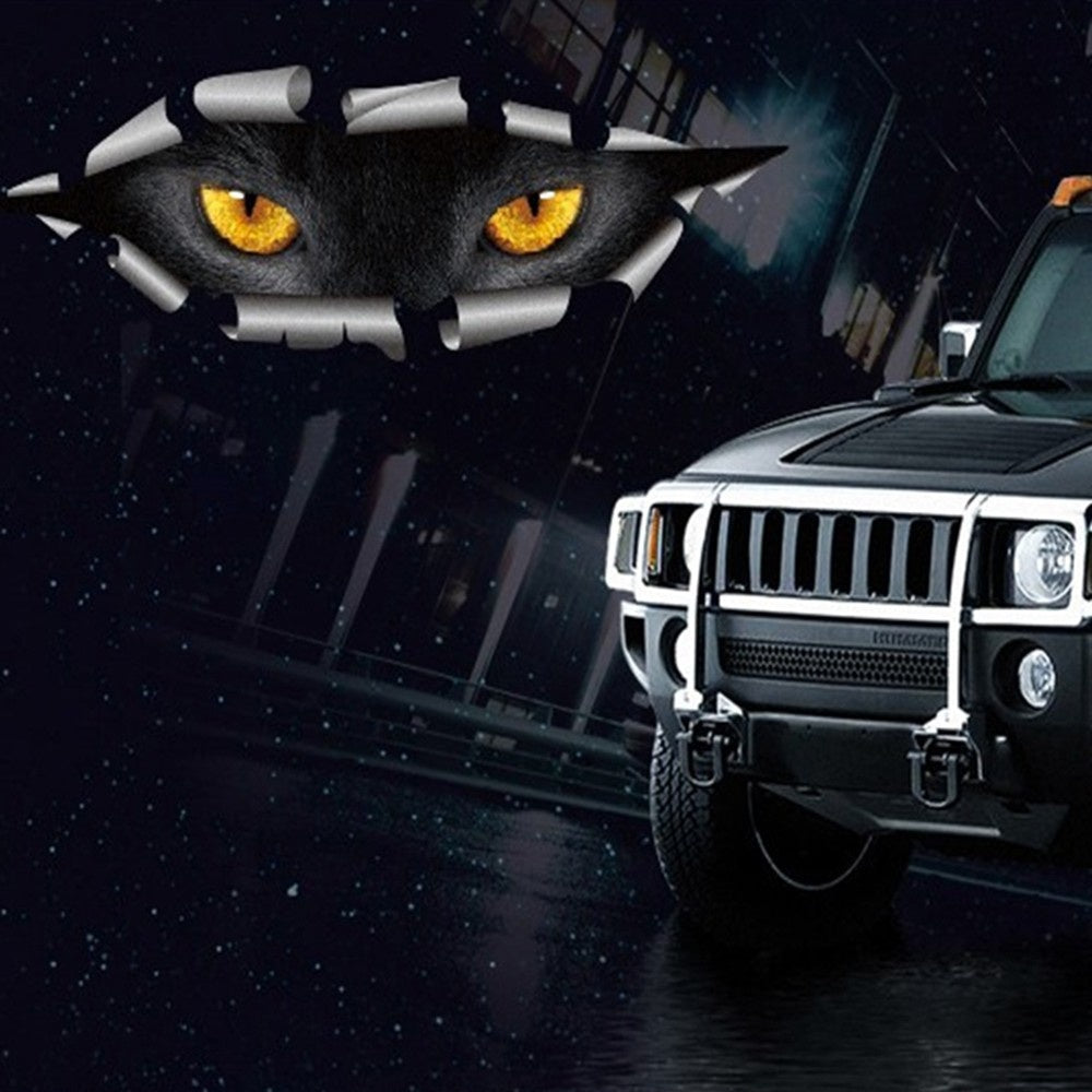 17cm*6cm 2X New Car-styling Cat Eye Waterproof Cars All Monster Eyes Styling Auto Accessories Cat Eye Sticker Car Sticker