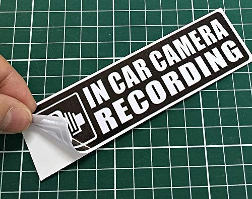 5.3"x1.35" 4X In Car Camera Recording - Vehicle Car Truck Video Dash Cam On Board Bumper Window Safety Security Caution Warning Adhesive Vinyl Decal Label Sticker