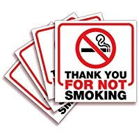 5"x5" 4X No Smoking Sticker Sign Premium Self-Adhesive Vinyl, Laminated for Ultimate UV, Weather, Scratch, Water and Fade Resistance, Indoor & Outdoor
