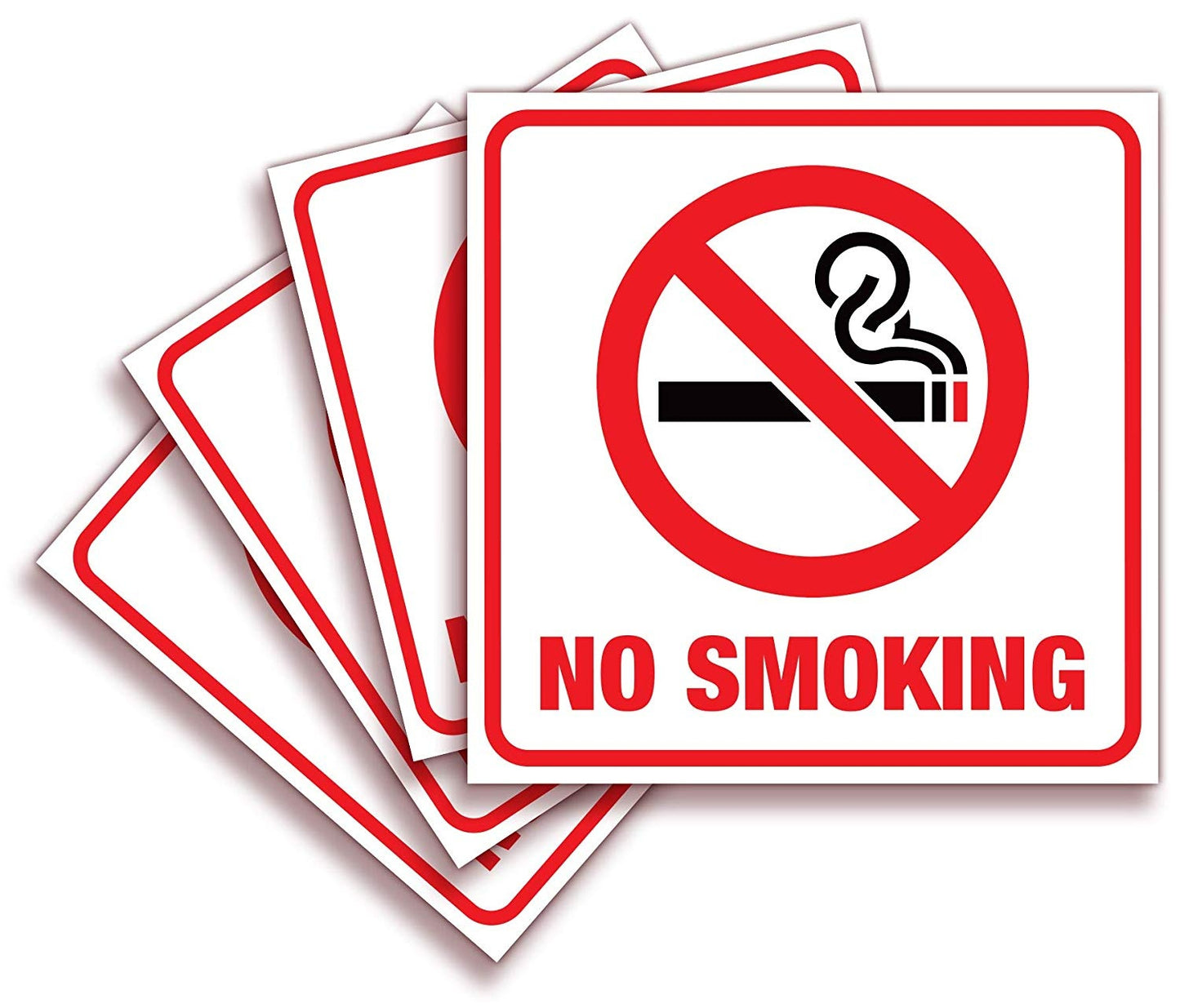 5"x5" 4X No Smoking Sticker Sign Premium Self-Adhesive Vinyl, Laminated for Ultimate UV, Weather, Scratch, Water and Fade Resistance, Indoor & Outdoor