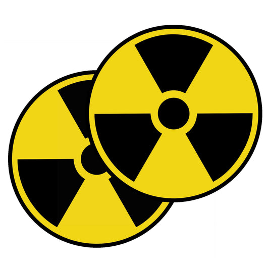5x5cm 2PCS Nuclear Radiation Sign Warning Symbol Bio Hazard Sticker NUKE Radioactive