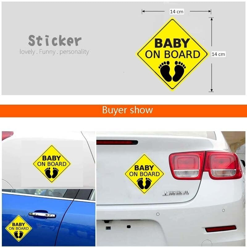 14CMX14CM BABY ON BOARD Warning Signs Car Stickers Motorcycle Decals