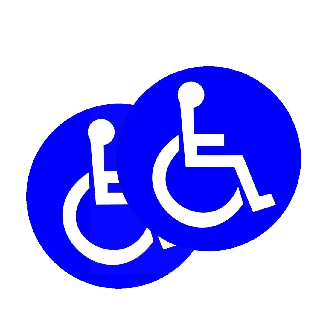 10CM*10CM 2X Disabled Wheelchair Handicap Round PVC Fashion Car Sticker Decal