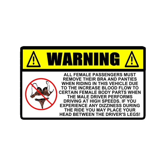 5" Funny Warning No BRA & PANTIES Decal Sticker Car Truck Car Sticker And Decal