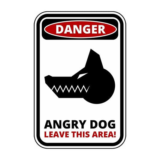 14*9cm Funny Warning Sign Danger Angry Dog Sticker Self Adhesive