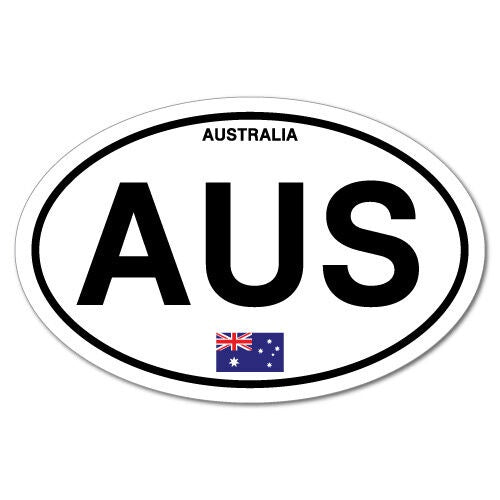 120mmX78mm AUS Australia Country Code Oval Sticker Flag Bumper Water Proof Vinyl
