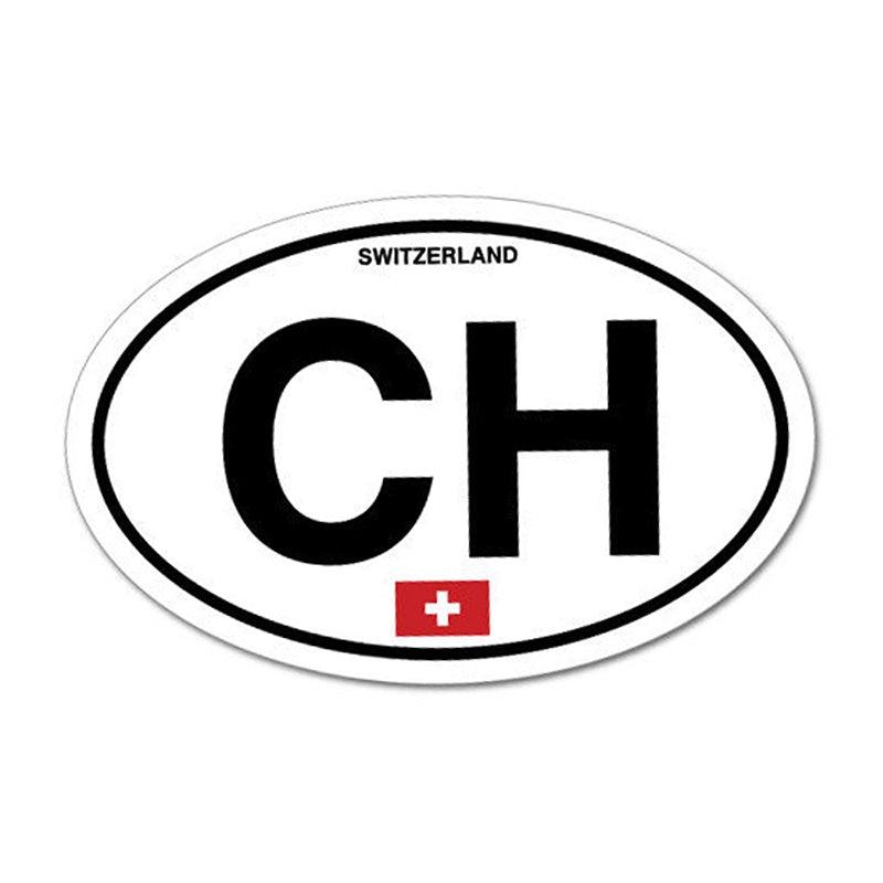 120mm x 78mm CH Switzerland Country Code Sticker Flag Bumper Water Proof Vinyl