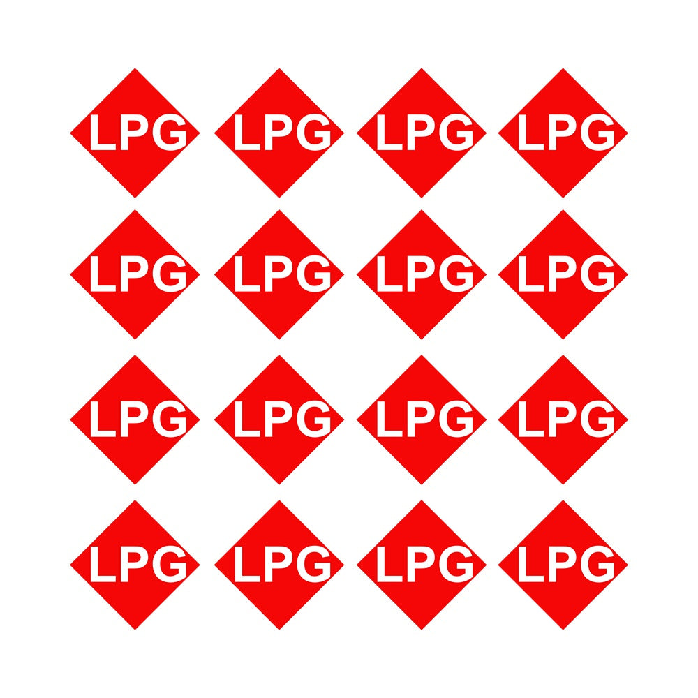 25mmX25mm 16pcs LPG Gas Numberplate Sticker Decal Garage Workshop Car Truck Caravan Camper