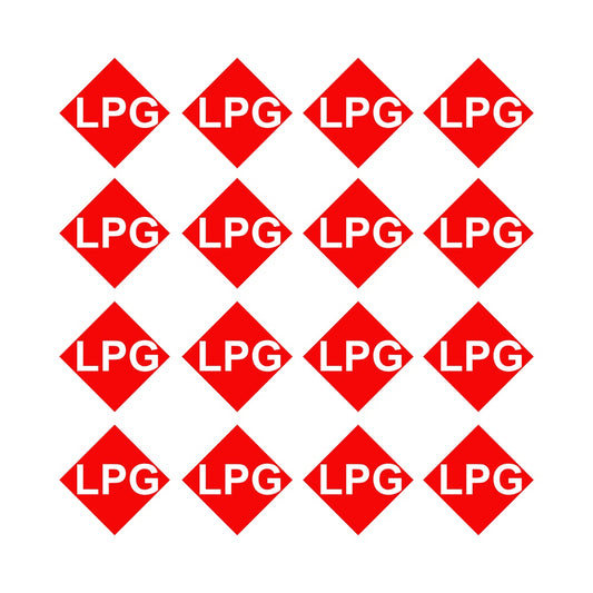 25mmX25mm 16pcs LPG Gas Numberplate Sticker Decal Garage Workshop Car Truck Caravan Camper