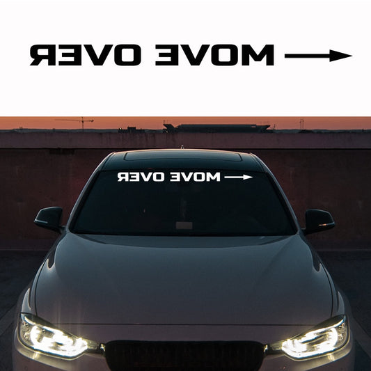 800mm x 57mm Move Over Reverse Arrow Windshield Sticker Decal Vinyl Windscreen