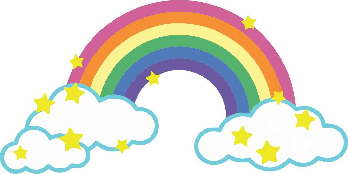 150mm x 75mm Sticker Decal Car Kitchen Room Rainbow Stars Kid Funny Sky Vinyl