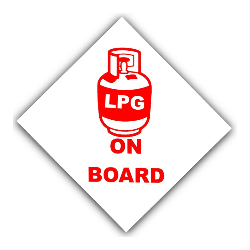1 x LPG Gas On Board-Warning Sticker-External Car,Van,Caravan Hazard Safety Sign