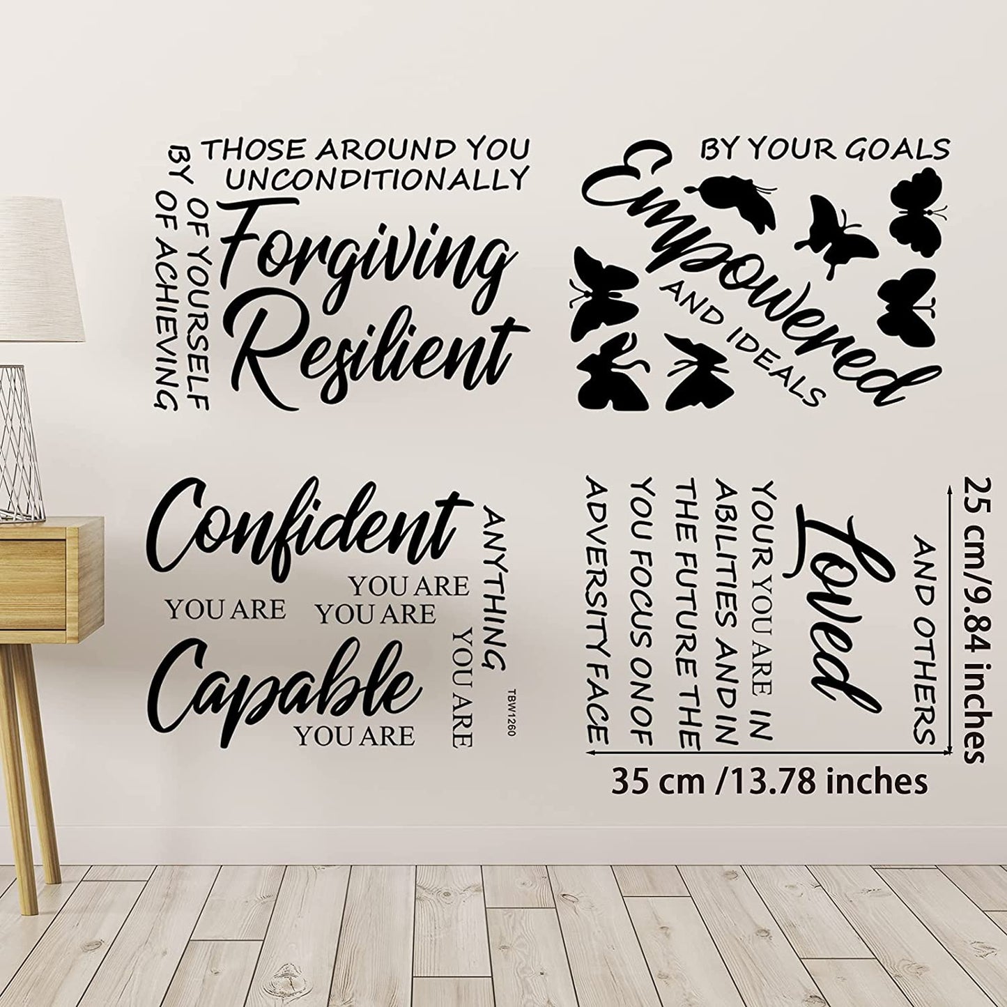 Fashion Inspirational Wall Decals Motivational Wall Stickers Vinyl Wall Art with Lovely Fonts Positive Quotes Sayings Wall Decor Daily Affirmations
