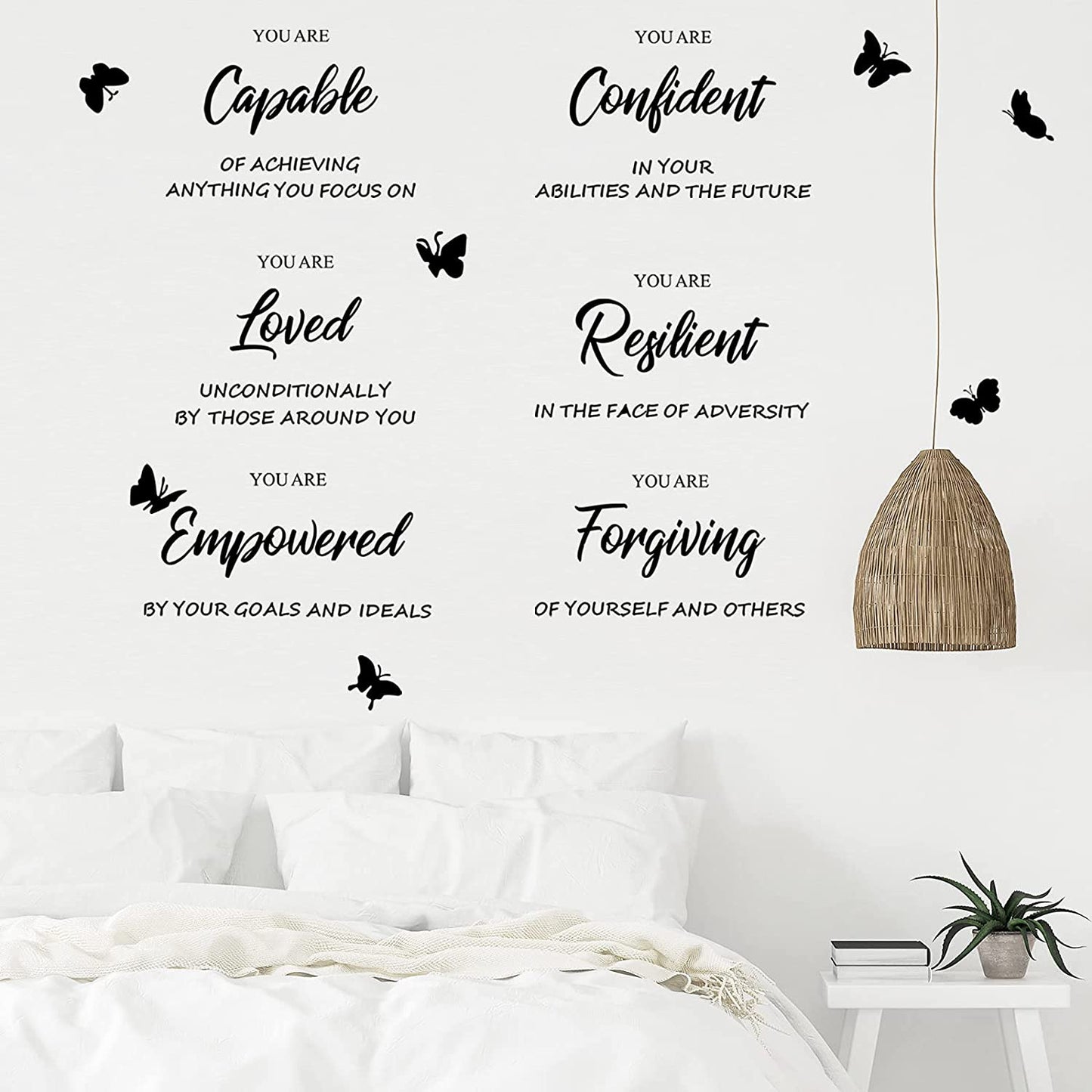 Fashion Inspirational Wall Decals Motivational Wall Stickers Vinyl Wall Art with Lovely Fonts Positive Quotes Sayings Wall Decor Daily Affirmations