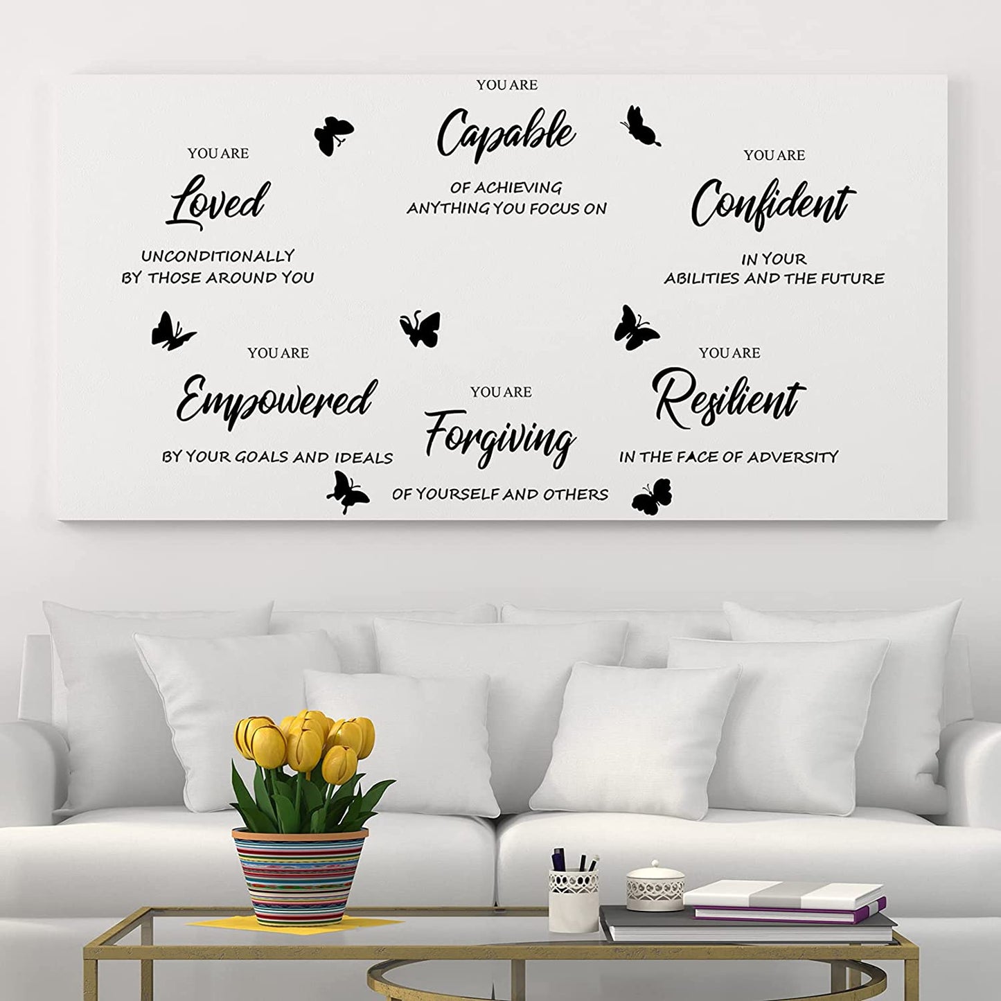 Fashion Inspirational Wall Decals Motivational Wall Stickers Vinyl Wall Art with Lovely Fonts Positive Quotes Sayings Wall Decor Daily Affirmations