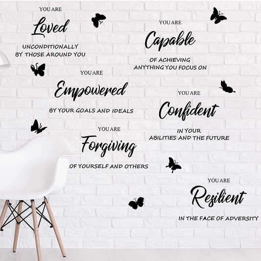 Fashion Inspirational Wall Decals Motivational Wall Stickers Vinyl Wall Art with Lovely Fonts Positive Quotes Sayings Wall Decor Daily Affirmations