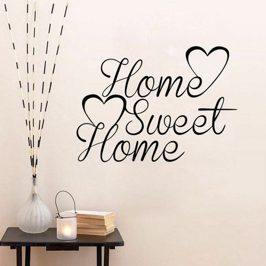Home Sweet Home heart family Quote Wall Stickers Art Room Removable Decals DIY