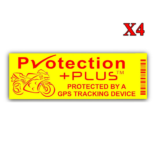 GPS Tracker Warning Security Sticker for Motorbike Bike Vinyl Decal 4Pcs