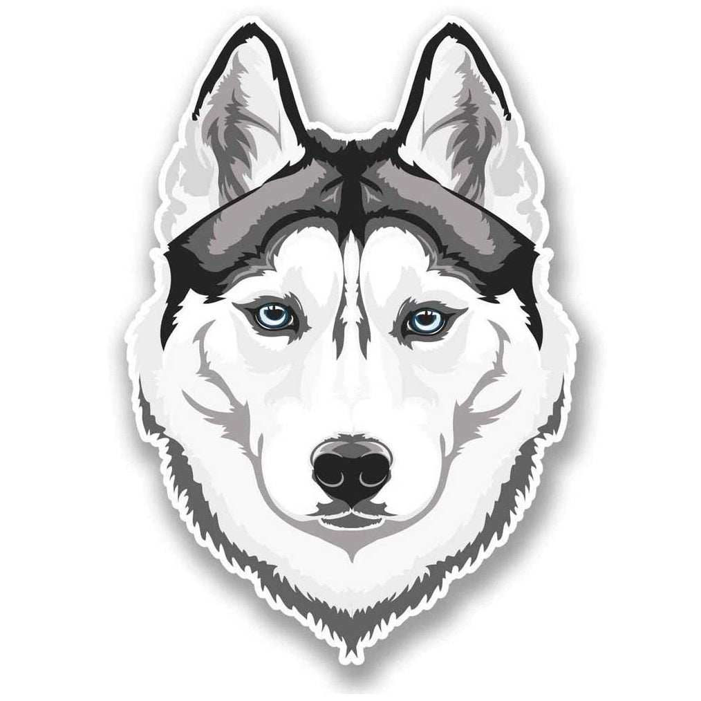 White Husky Wolf Funny Car Sticker And Decal for Windows, Cars, SUV, Trucks