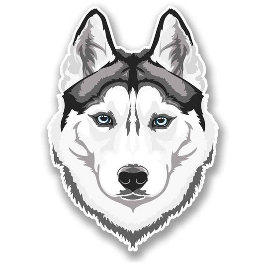 White Husky Wolf Funny Car Sticker And Decal for Windows, Cars, SUV, Trucks